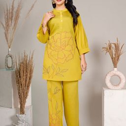 Kaftanize Embroidered Top With Palazzo Co-Ords-image-22