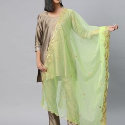 SWI Stylish Embroidered Sequinned Organza Dupatta-13