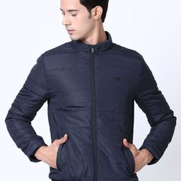 t-base Men Blue Solid Lightweight Puffer Jacket-53