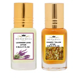 Menjewell Set of 2 Lavender Love & Champa Yellow Attar 10 ml-15