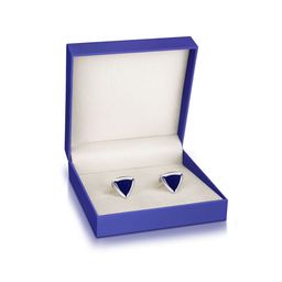 Lapis Bard Navy Blue Solid Geometric Cufflinks-image-33