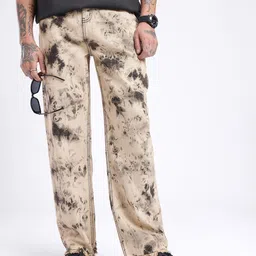 glitchez Men Faded Heat Relaxed Bleached Jeans-picture-24