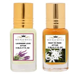 Menjewell Set of 2 Lavender Love & Raat Ki Rani Attar 10 ml-8