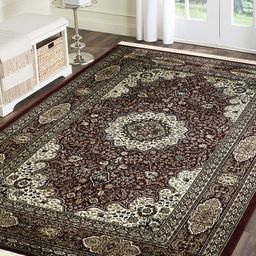 PRESTO Maroon & Beige Printed Anti-Skid Carpet-28