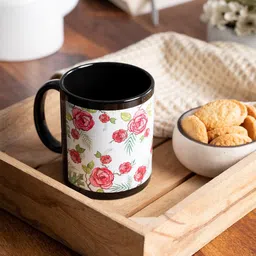 KOLOROBIA White & Black Misty Morning Roses Printed Mug-image-4
