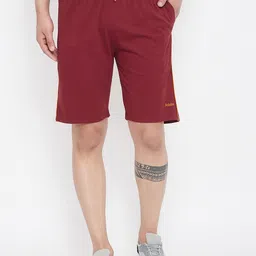 Adobe Men Burgundy Solid Regular Fit Regular Shorts-image-45
