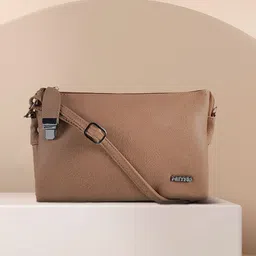 Metro Brown Solid Sling Bag-picture-2