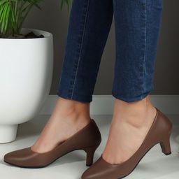 Denill Round Toe Block Pumps-36
