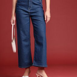 all about you Women Wide Leg High-Rise Light Fade Stretchable Jeans-image-34