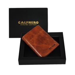 CALFNERO Men Brown Solid Genuine Leather Two Fold Wallet-image-29