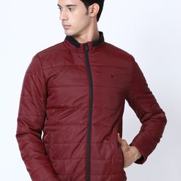 t-base Men Maroon Solid Lightweight Padded Jacket-26