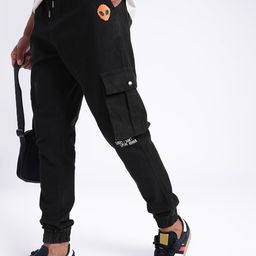 glitchez Men Utility Touch Cargo Jogger Fit Minimal Printed Jeans-image-7