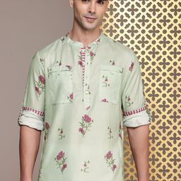 House of Pataudi Jashn Floral Printed Kurta-picture-39