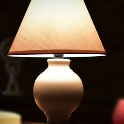 Archies Brown Solid Frustum Bedside Lamp-17