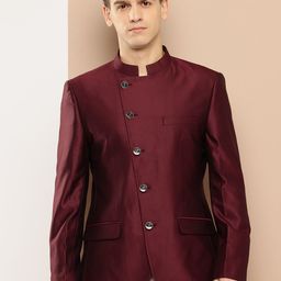 INVICTUS Asymmetric Closure Slim Fit Party Bandhgala-image-64