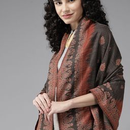 Cayman Women Woven Design Ethnic Motifs Woolen Shawl-82