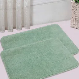 Saral Home Set of 2 Mint Green 1200 GSM Cotton Bath Rugs-67