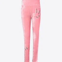 CUTECUMBER Girls Pink Solid Ankle-Length Leggings-image-82