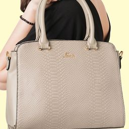 Lavie Beige Textured Handheld Bag-19