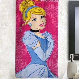 Disney Kids Pink & Blue Printed 350 GSM Bath Towel-image-36
