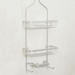 Home Centre Silver-Toned Solid Aluminium Two-Tier Shower Caddy-image-2