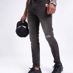 glitchez Men Edgy Cool Skinny Fit Heavy Fade Minimal Printed Jeans-image-95