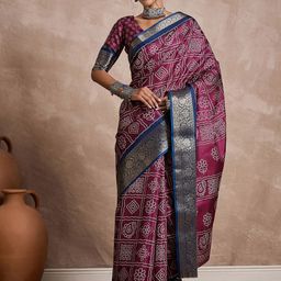 KALINI Ethnic Motifs Printed Sungudi Saree-12