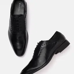 Van Heusen Men Leather Textured Formal Oxfords-image-64