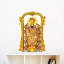 rawpockets Mustard Yellow & Pink Lord Tirupathi Balaji Wall Sticker-13