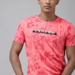 SPYKAR Pure Cotton Abstract Printed Slim Fit T-shirt-picture-28
