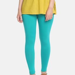 Dollar Missy Women Turquoise Blue Solid Ankle-Length Leggings-image-103