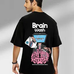 Bewakoof Black Graphic Printed Oversized Cotton T-Shirt-picture-10
