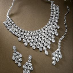 Peora Silver-Plated Kundan-Studded Traditional Bridal Jewellery Set-46