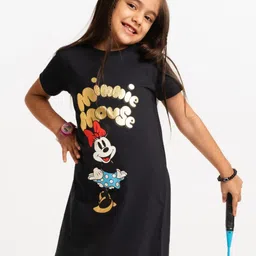 Nap Chief Girls Minnie Mouse Printed Cotton A-Line Dress-54