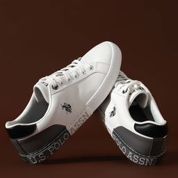 U.S. Polo Assn. Men Solid PU Sneakers With Minimal Colourblocked Detail-image-66