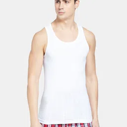 Jockey Men White Solid Modern Fit Innerwear Vest FP04-0105-image-73