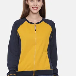 3PIN Women Navy Blue Colourblocked Sweatshirt-image-26