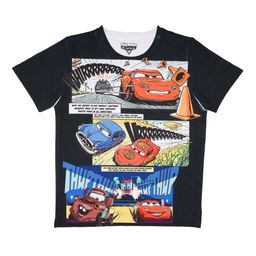 YK Disney Boys Black Cars Printed Round Neck T-shirt-image-68