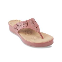 Mochi Women Peach-Coloured Solid Comfort Heels-12