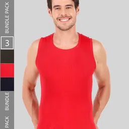 HAP Men Pack Of 3 Assorted Cotton Gym Vest-image-66