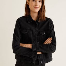 MANGO Women Black Solid Denim Jacket-image-30