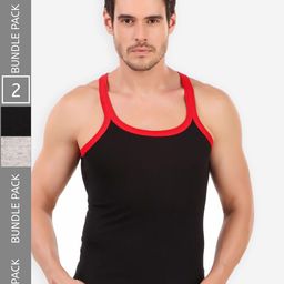HAP Men Pack Of 2 Assorted Cotton Gym Vest-10