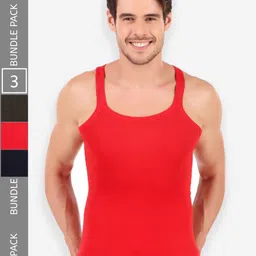 HAP Men Pack Of 3 Assorted Cotton Gym Vest-image-19