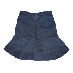KiddoPanti Girls Blue Solid Denim Flared Ruffle Skirt-12