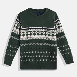 Nautica Boys Pure Cotton Geometric Printed Pullover-image-10