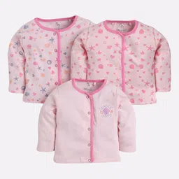 BABY GO Infant Boys Pink Pack of 3 Printed Cotton Jhablas-image-63