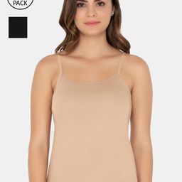 Amante Women Pack Of 2 Solid Pure Cotton Camisoles-image-56