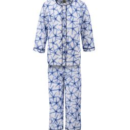 A Little Fable Unisex White & Navy Blue Solid Night suit-image-31
