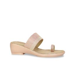Inc 5 Women Rose & Cream-Coloured Embellished Comfort Heels-29