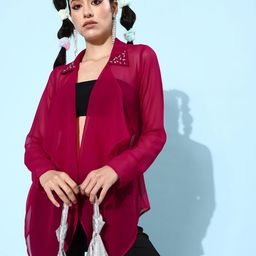 QUIERO Open Front Sheer Shrug-25